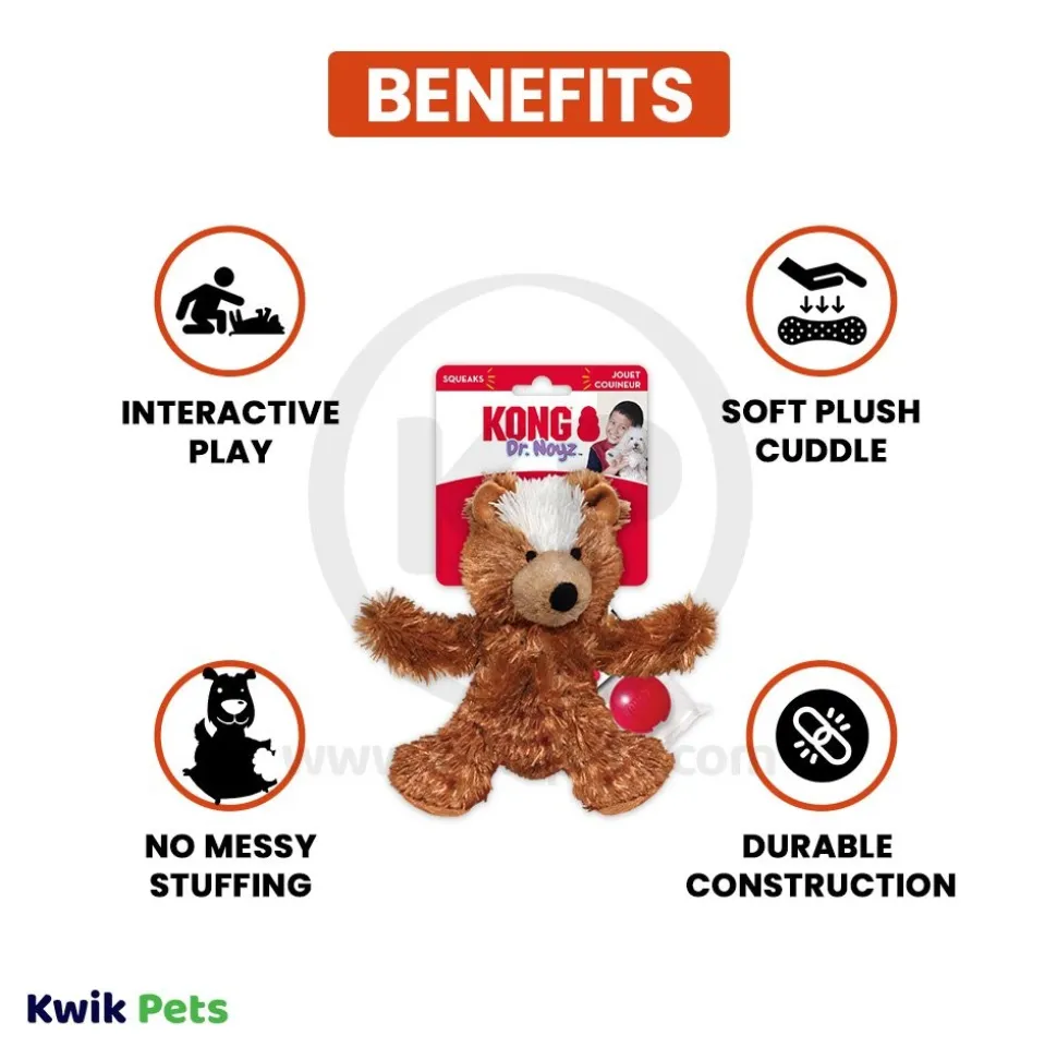 KONG Unstuffed Dog Toy Teddy Bear with Squeaker Medium