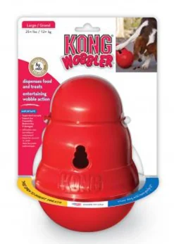 KONG Wobbler Food and Treat Dispenser Dog Toy Red Large