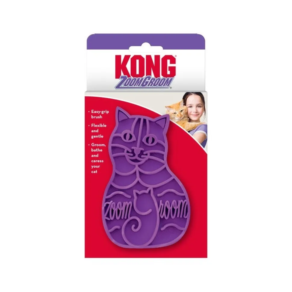KONG Zoomgroom Cat Brush Purple One Size
