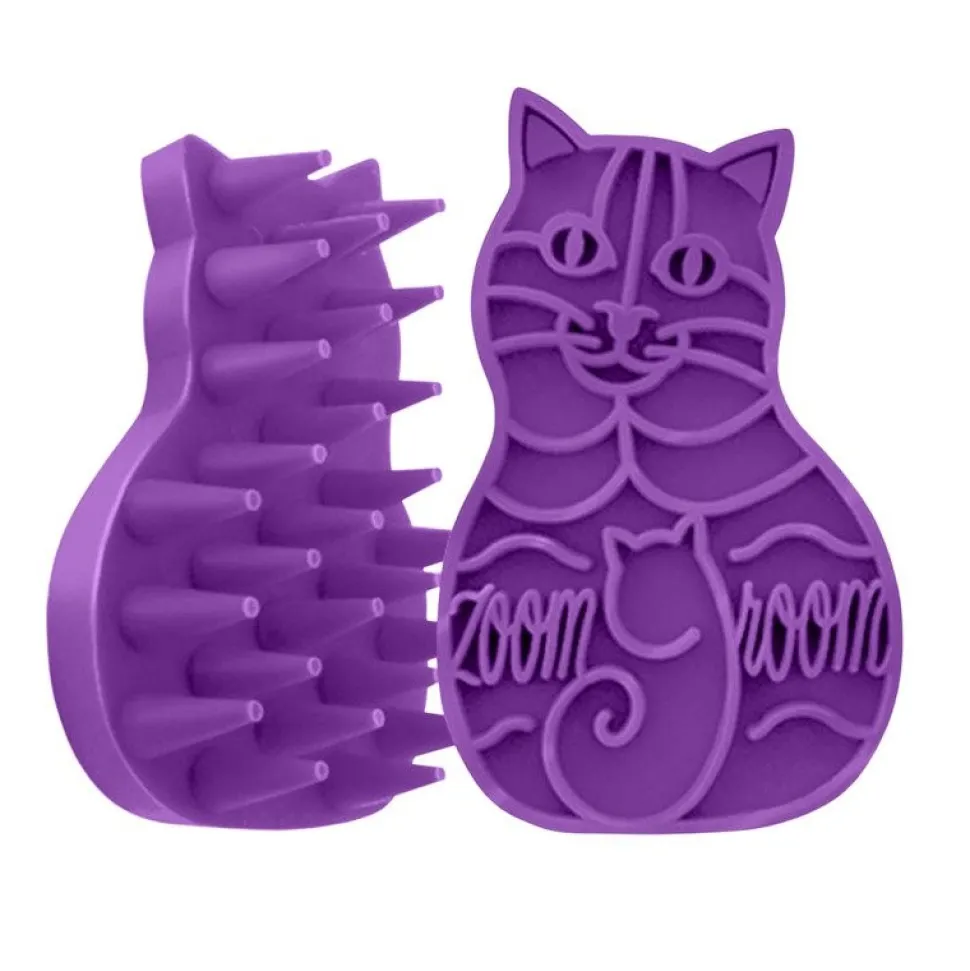 KONG Zoomgroom Cat Brush Purple One Size
