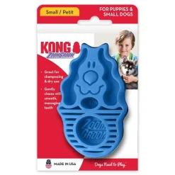 KONG Zoomgroom Rubber Dog Brush Raspberry Small