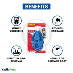 KONG Zoomgroom Rubber Dog Brush Raspberry Small