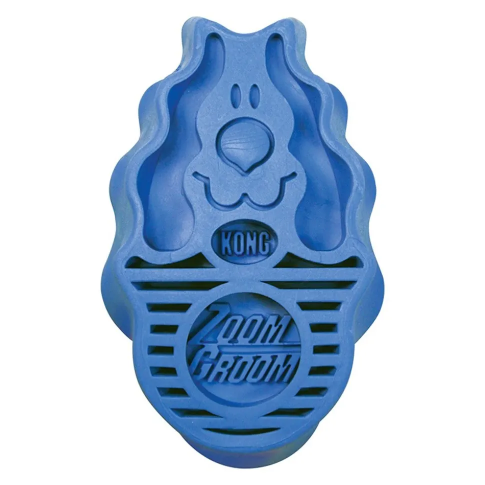 KONG Zoomgroom Rubber Dog Brush Raspberry Small