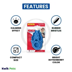 KONG Zoomgroom Rubber Dog Brush Raspberry Small
