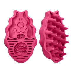 KONG Zoomgroom Rubber Dog Brush Raspberry Large