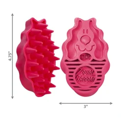KONG Zoomgroom Rubber Dog Brush Raspberry Large