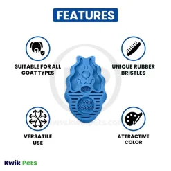 KONG Zoomgroom Rubber Dog Brush Boysenberry Large