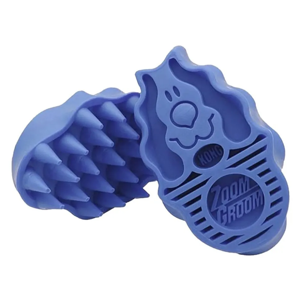 KONG Zoomgroom Rubber Dog Brush Boysenberry Large