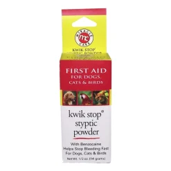 Kwik-Stop Styptic Powder for Dogs Cats & Birds 0.5-oz