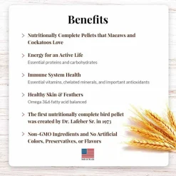 Lafeber Premium Daily Pellets Macaw & Cockatoo Bird Food 5-lb