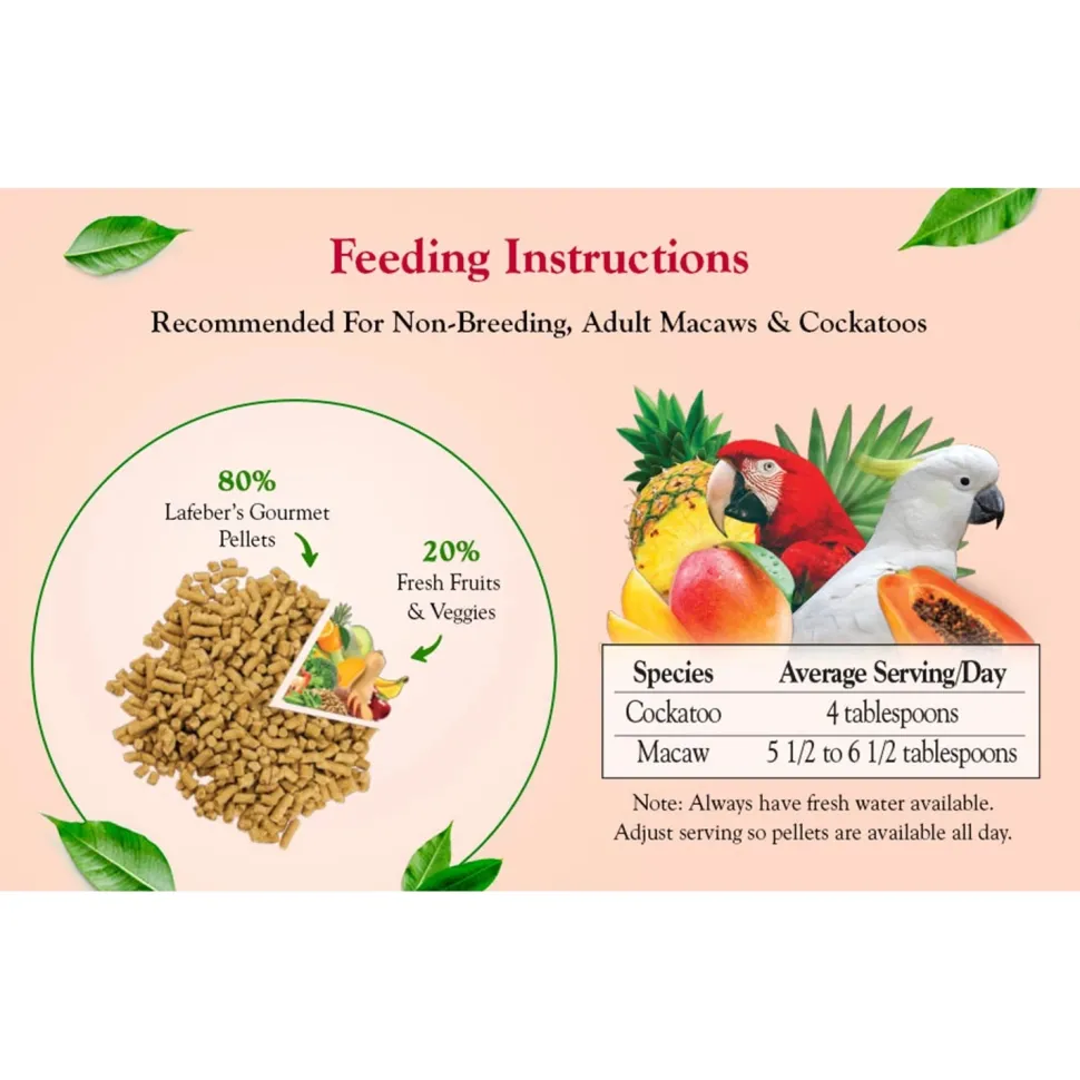 Lafeber Tropical Fruit Gourmet Pellets Macaw & Cockatoo Bird Food 4-lb
