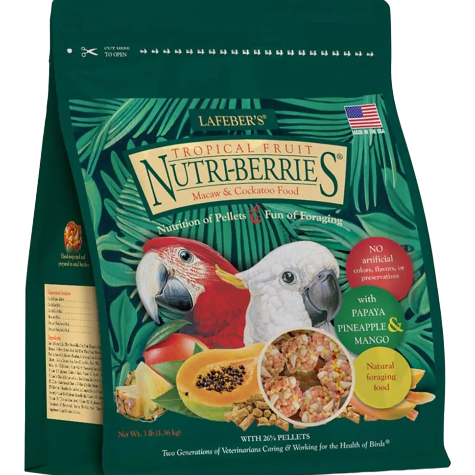 Lafeber Tropical Fruit Nutri-Berries Macaw & Cockatoo Bird Food 3-lb