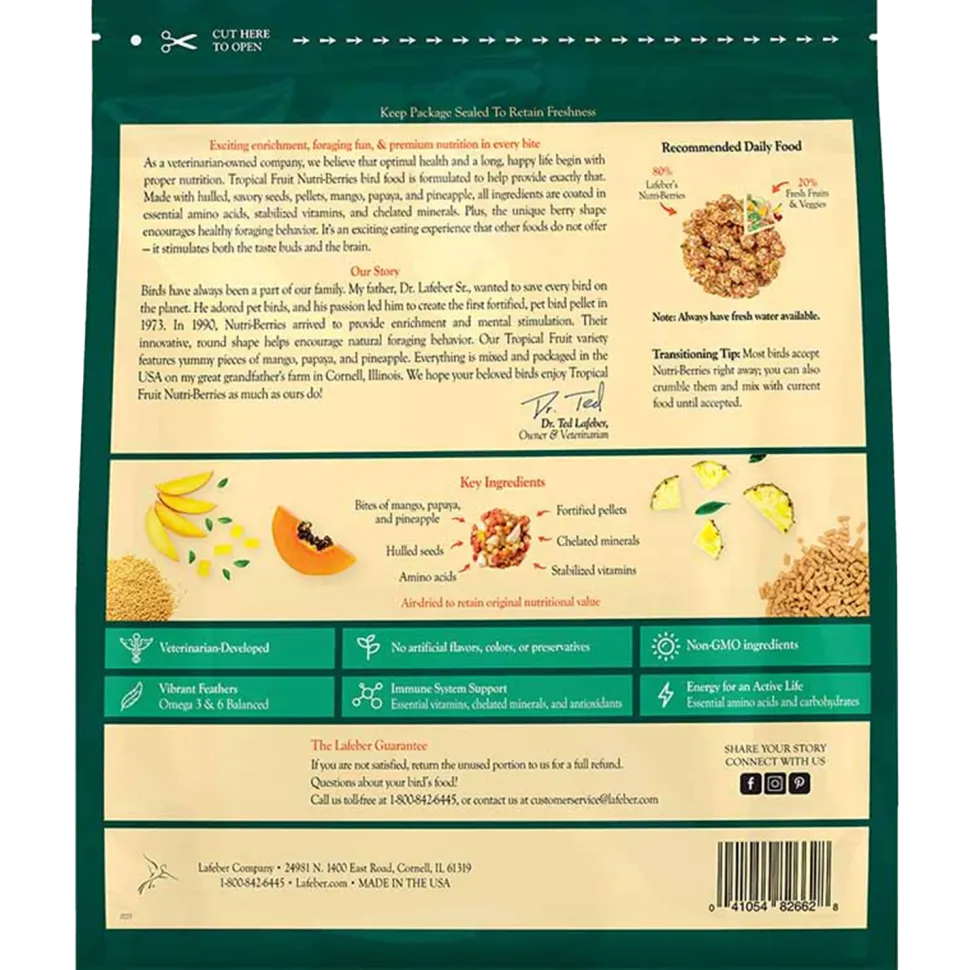 Lafeber Tropical Fruit Nutri-Berries Macaw & Cockatoo Bird Food 3-lb