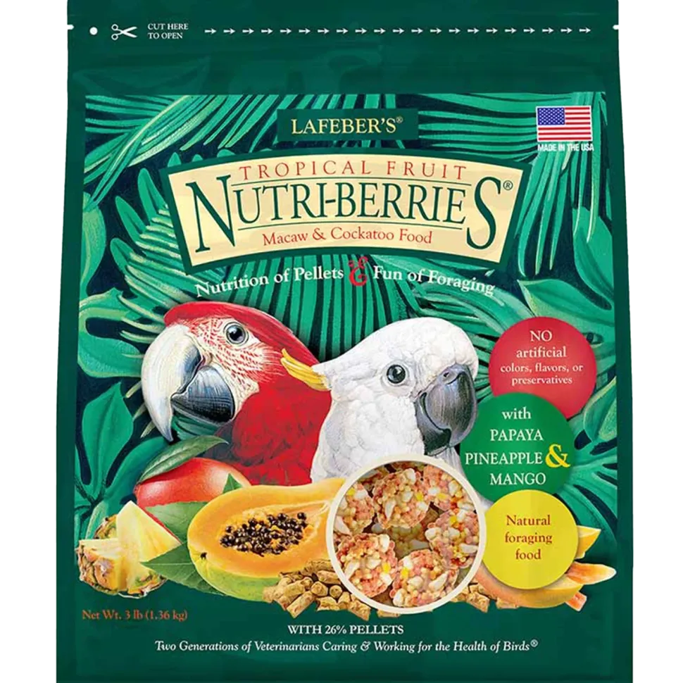 Lafeber Tropical Fruit Nutri-Berries Macaw & Cockatoo Bird Food 3-lb
