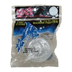 Lee's Aquarium & Pet Products 4-Way Cone Worm Clear Fish Food Feeder