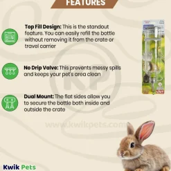 Lixit Chew Proof Glass Bottle for Small Animals Clear 12-oz