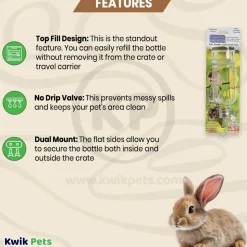 Lixit Chew Proof Glass Bottle for Small Animals Clear 6-oz