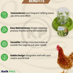 Lixit Chicken Feeder Clear Green 64-oz