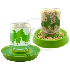 Lixit Chicken Feeder Clear Green 64-oz