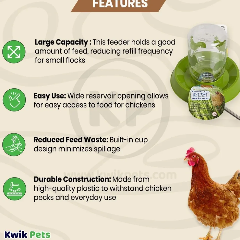 Lixit Chicken Feeder Clear Green 64-oz
