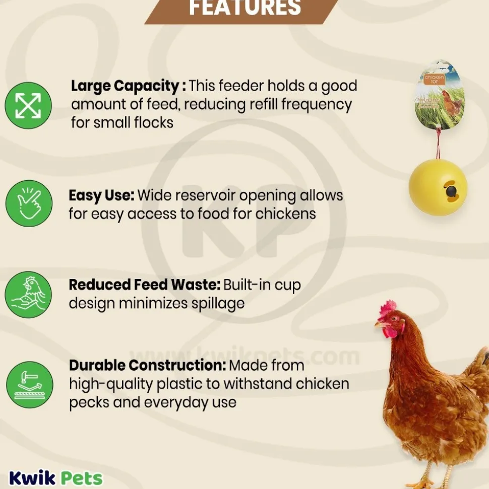 Lixit Chicken Toy Yellow One Size