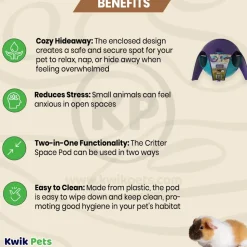 Lixit Critter Space Pod Small Animal House Purple & Blue Large