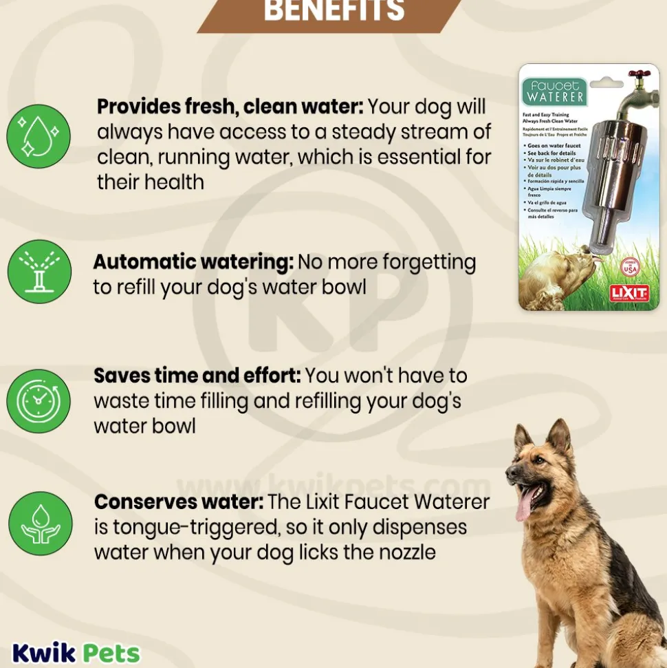 Lixit Dog Faucet Waterer Silver