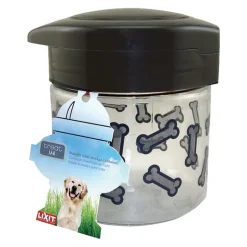 Lixit Dog Treat Jar Container Grey Clear Small