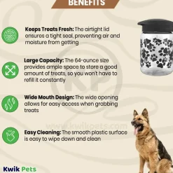 Lixit Dog Treat Jar Container Grey Clear Medium