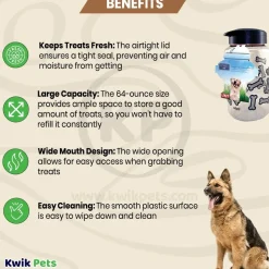 Lixit Dog Treat Jar Container Grey Clear Large