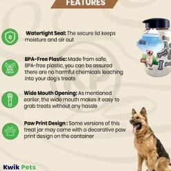 Lixit Dog Treat Jar Container Grey Clear Large