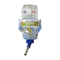 Lixit Glass Water Bottle for Small Animals Clear Blue 8-oz