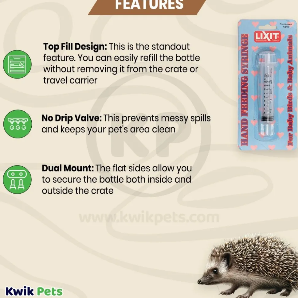 Lixit Hand Feeding Syringe for Baby Animals 10 ml
