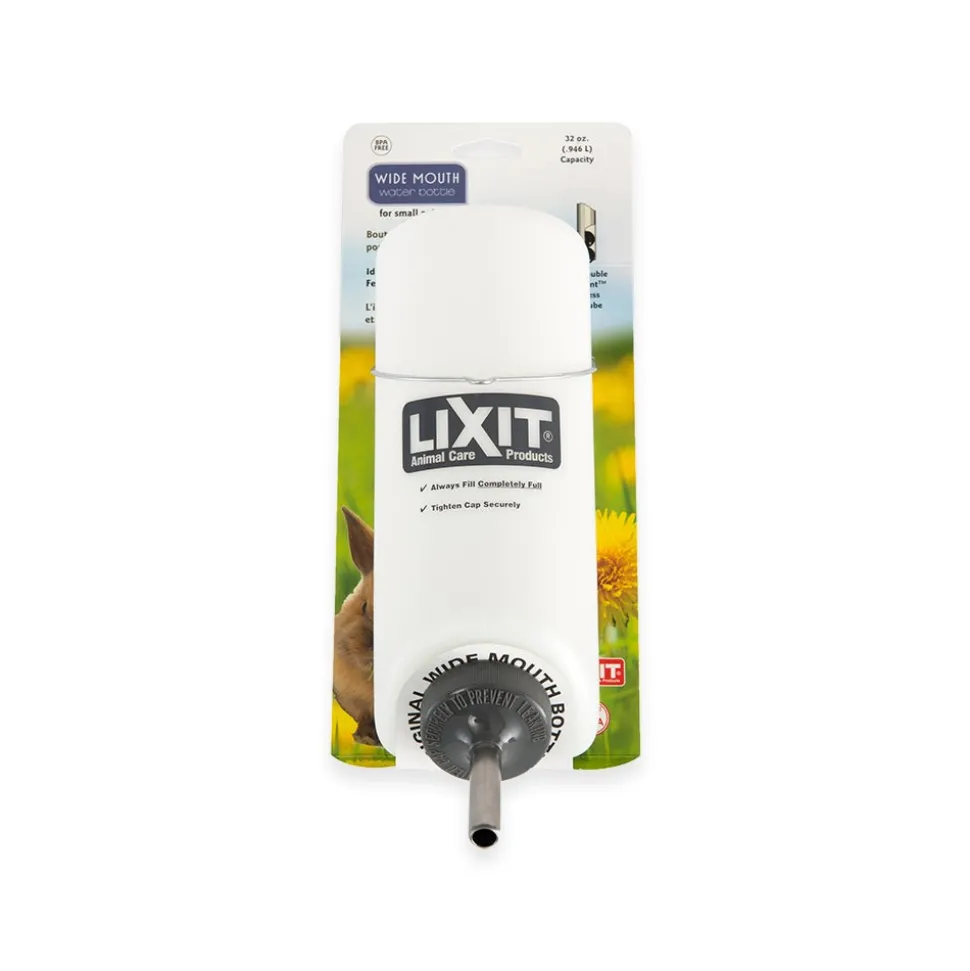 Lixit Opaque Wide Mouth Water Bottle for Small Animals White Purple 32-oz