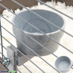 Lixit Quick Lock Crock Hanging Feeder for Small Animals Granite 20-oz