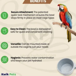 Lixit Quick Lock Crock Hanging Feeder for Small Animals Granite 20-oz