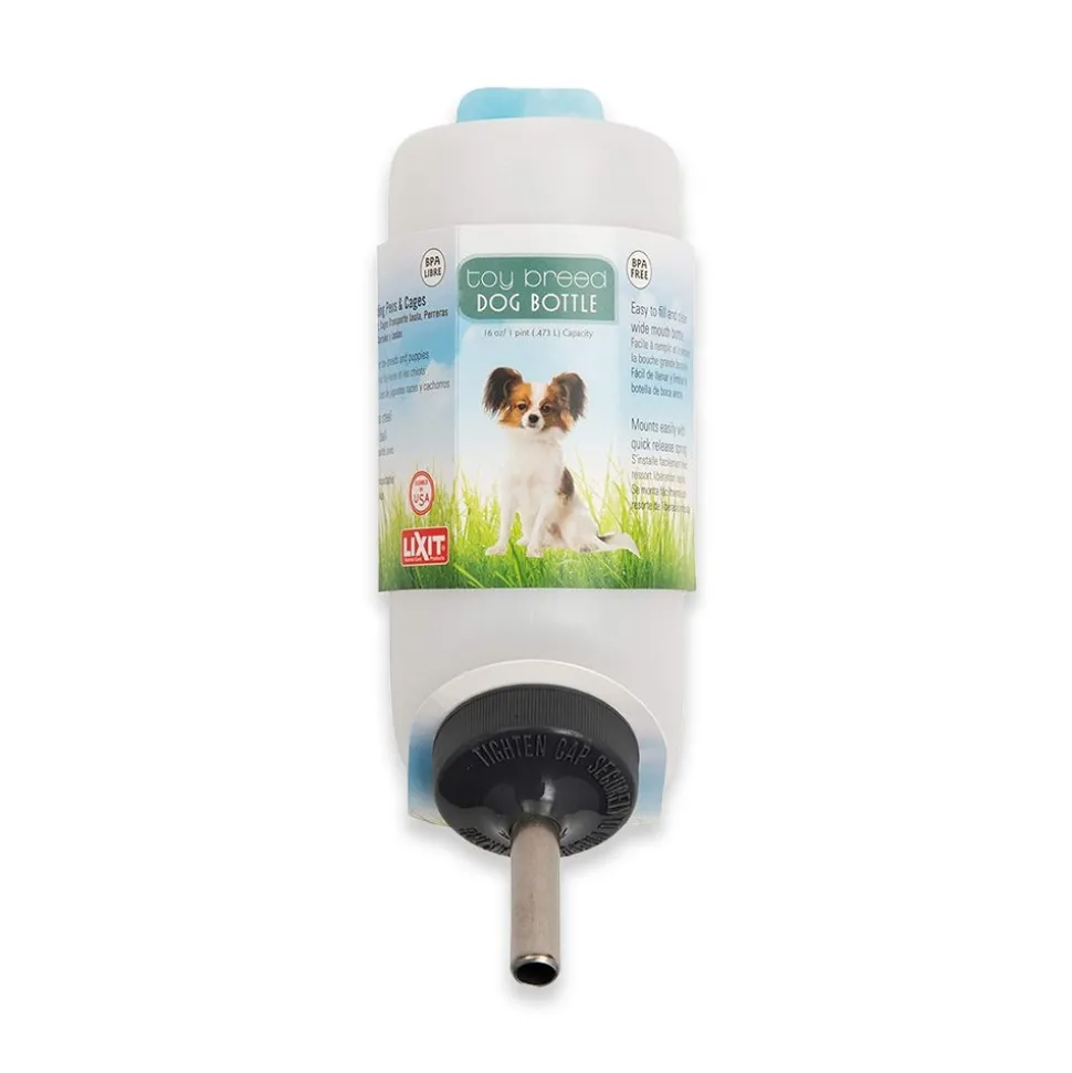 Lixit Small Dog Water Bottle White Silver 16-oz