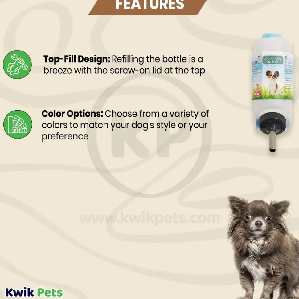 Lixit Small Dog Water Bottle White Silver 16-oz