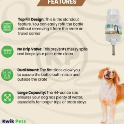 Lixit Top Fill Dog Water Bottle White 44-oz