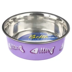 Loving Pets Bella Designer Fish Skeleton Cat Bowl Lilac X-Small