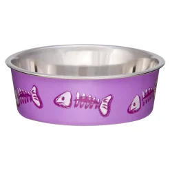 Loving Pets Bella Designer Fish Skeleton Cat Bowl Lilac X-Small