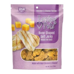 Loving Pets Bone-Shaped Soft Jerky Dog Treat Chicken & Cheese 6-oz