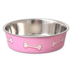 Loving Pets Coastal Dog Bowl Pink Medium