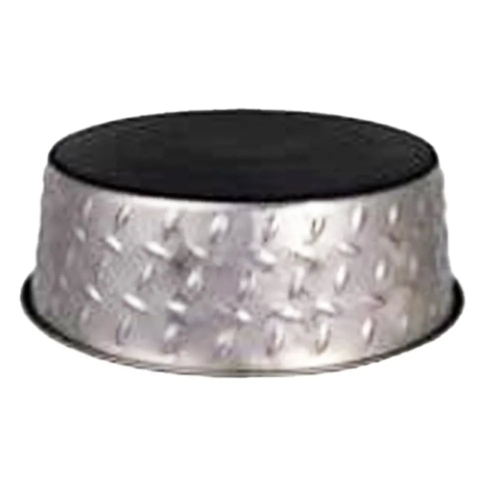 Loving Pets Diamond Plate Bowls with Non Skid Bottom Dog Dish Bowl Silver 1 Quart
