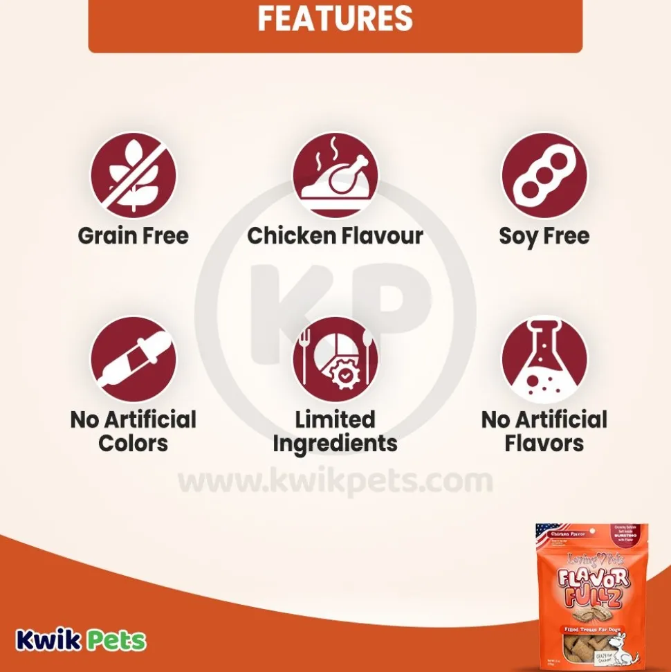 Loving Pets Flavorfullz Filled Dog Treats Chicken 6-oz