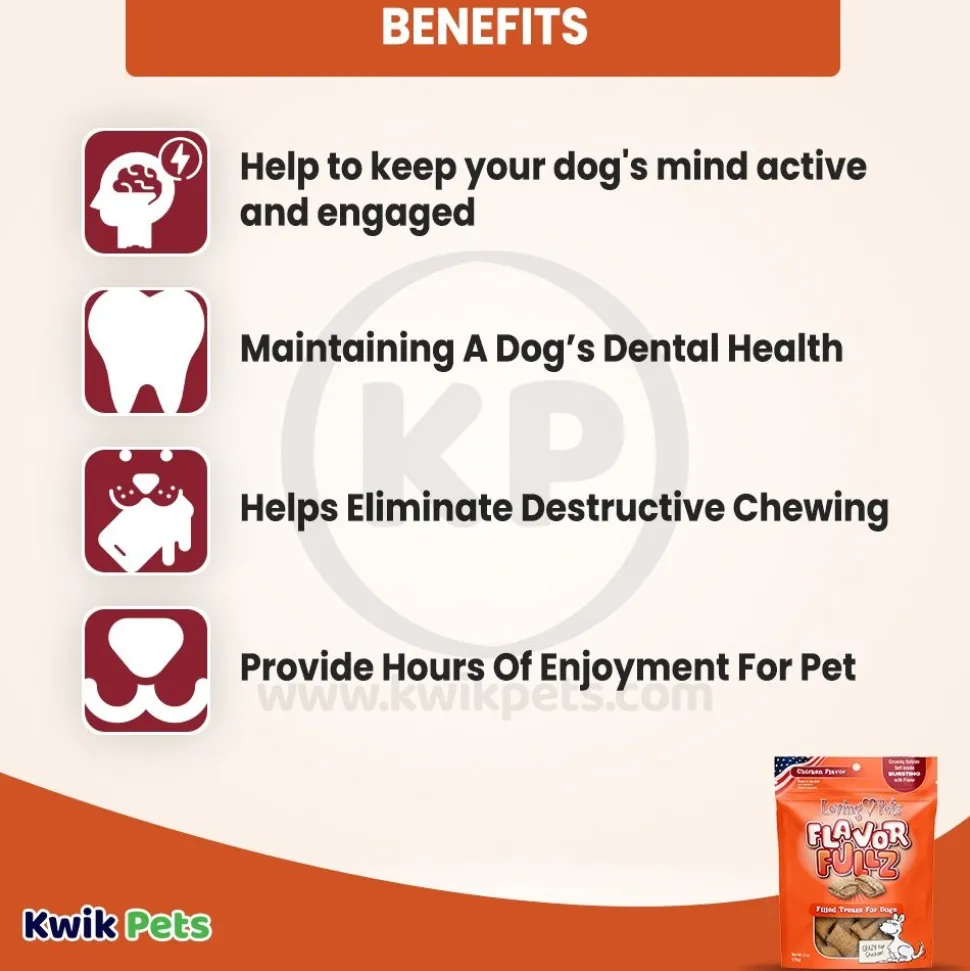 Loving Pets Flavorfullz Filled Dog Treats Chicken 6-oz