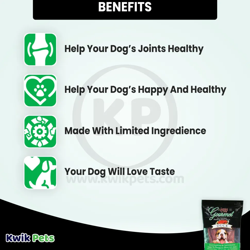 Loving Pets Gourmet Duck Filet Strips Dog Treats 12-oz