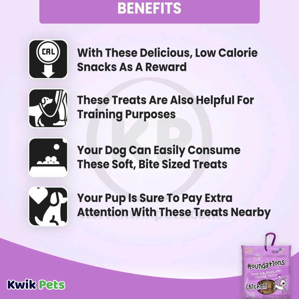 Loving Pets Houndations Small Dog & Puppy Training Treats Chicken 4-oz