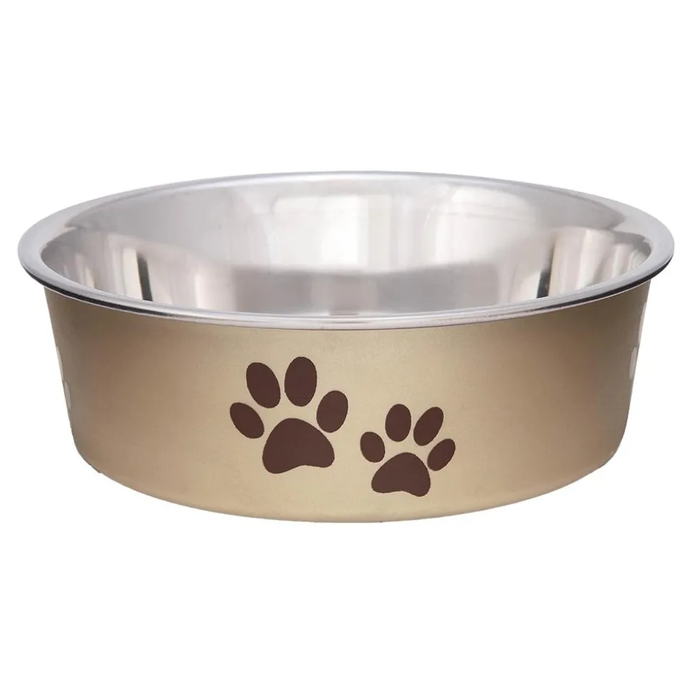 Loving Pets Metallic Dog Bowl Champagne Small