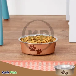 Loving Pets Metallic Dog Bowl Champagne Small